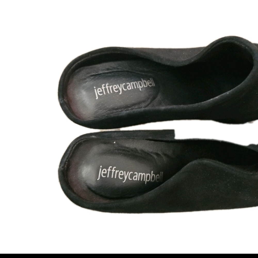 Jeffrey Campbell Womens Suede Black Yucca Slip On Wood Block Mule 7.5 - Picture 9 of 10